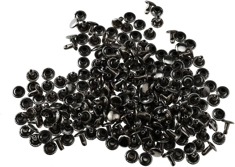 Micro Trader 100pcs 80.31inch Silver Double Cap Tubular Rivets Metal Tool Set Leather Crafts Stud - Image 3